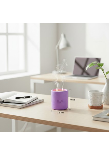 Mistik ve Büyülü Dokunuş Etkisi, Çift Alevli Kokusuz Mum, Kendiniz Için Özel Hediye, Mor Renk fiyatları