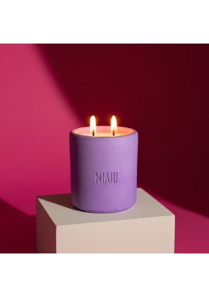 Mistik ve Büyülü Dokunuş Etkisi, Çift Alevli Kokusuz Mum, Kendiniz Için Özel Hediye, Mor Renk modelleri