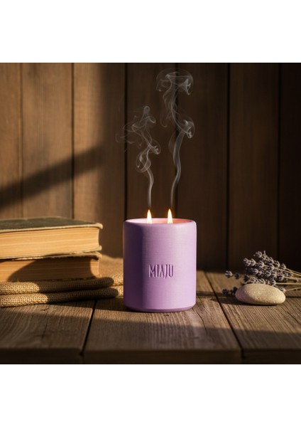 Mistik ve Büyülü Dokunuş Etkisi, Çift Alevli Kokusuz Mum, Kendiniz Için Özel Hediye, Mor Renk fırsatları