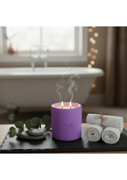 Mistik ve Büyülü Dokunuş Etkisi, Çift Alevli Kokusuz Mum, Kendiniz Için Özel Hediye, Mor Renk indirimleri