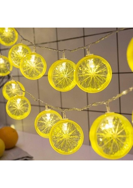 2m 10 LED Pilli 2 Kademeli Limon LED Işık