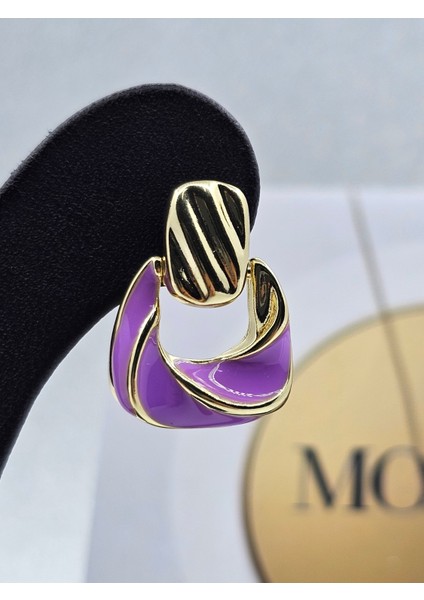 Xuping Mineli Model Mor Renkli Çelik Küpe