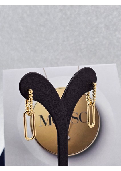 Xuping Burgu Zincir Model Gold Renk Çelik Küpe