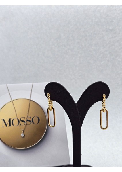 Xuping Burgu Zincir Model Gold Renk Çelik Küpe