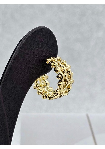 Xuping Hasır Model Çelik Küpe Gold Renk