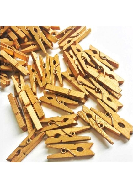 100'LÜ Gold Ahşap Mandal 2.5cm (10'lu PAKET-1000 Adet)