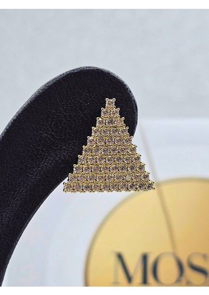 Xuping Zirkon Taşlı Üçgen Model Çelik Küpe