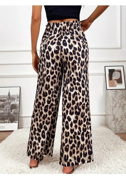 Kadın Yüksek Bel Beli Lastikli Bağcıklı Desenli Süprem Pantolon fırsatları
