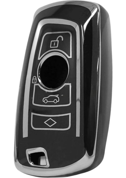 Bmw 1 3 5 7 Serisi 520 525 F30 F10 F18 118I 320I X3 X4 Uyumlu 4 Buton Nano Anahtar Kılıfı Siyah modelleri