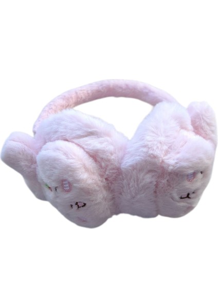 Kız Çocuk Tavşan 3D Peluş Kulaklık Pembe modelleri