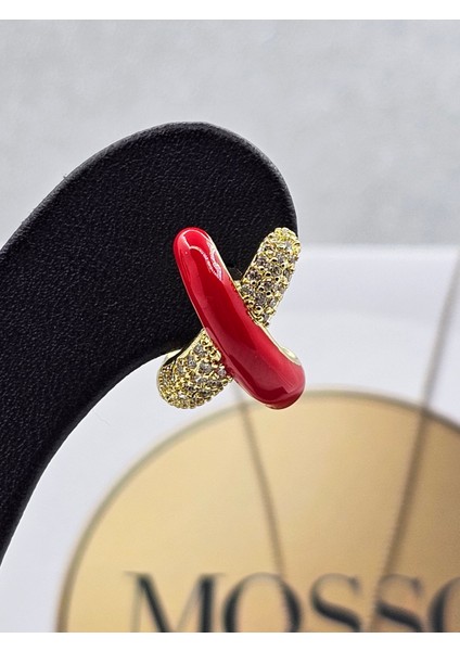 Xuping x Model Zirkon Taşlı Kırmızı Renkli Çelik Küpe