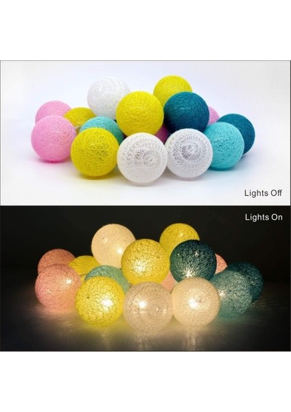 2m 10'lu Işıklı Renkli Top Dekoratif Süs Pilli fiyatları