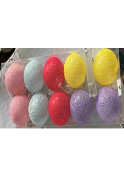 2m 10'lu Işıklı Renkli Top Dekoratif Süs Pilli modelleri