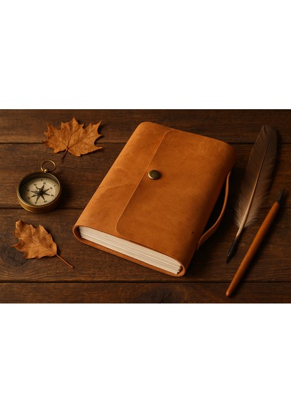 El Yapımı Hakiki Deri Vintage Defter / Günlük Kullanıma Uygun Tutamaçlı fiyatları