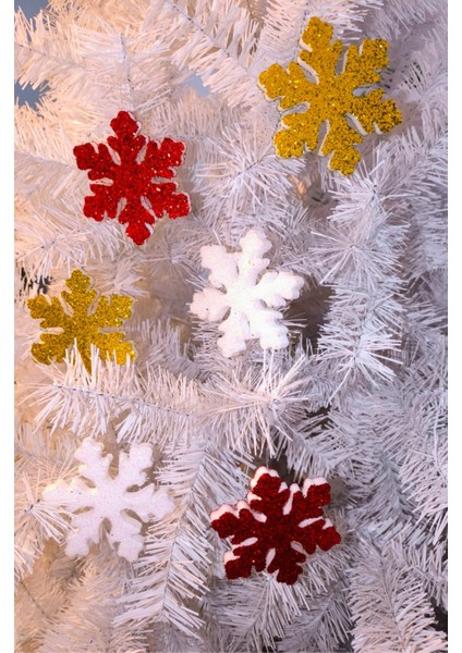 Yılbaşı Çam Ağacı Süsü Kar Tanesi Simli 10 cm 6'lı fiyatları