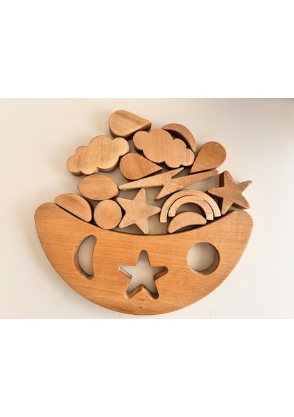 Kahverengi Ahşap Gökyüzü Denge Oyunu, Çocuklar ve Yetişkinler Için Eğlenceli ve Şık Tasarım modelleri