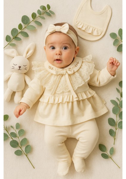 Kız Bebek Yeni Doğan 0-3 Ay Mobil Dantelli Yakalı 5li Hastane Çıkışı Zıbın Seti indirimleri