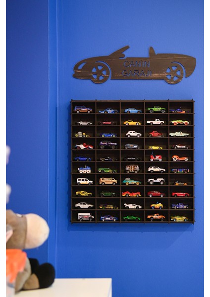 Yeşil Ahşap Oyuncak Araba Rafı Seti, Montessori Tasarım, 50'li