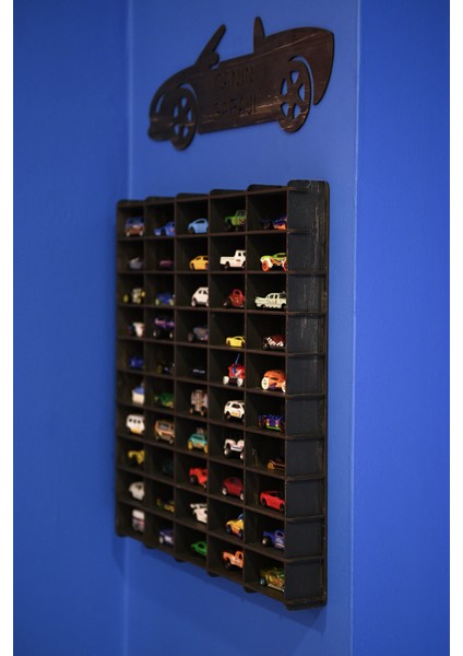 Yeşil Ahşap Oyuncak Araba Rafı Seti, Montessori Tasarım, 50'li modelleri