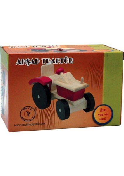 Kutulu Ahşap Traktör Oyuncak, Kahverengi, Eğlenceli ve Şık Tasarım