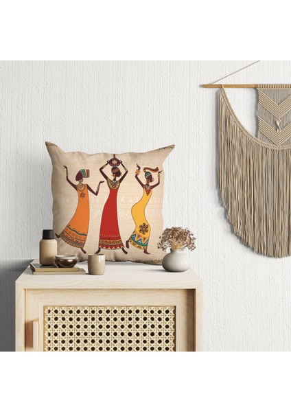 4 Lü Kombin Afrika Temalı Krem Zemin Hediyelik Dijital Baskılı Kırlent Kılıfları fırsatları