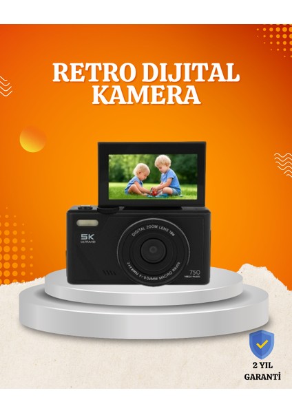 75MP 5k Video Destekli Dijital Kamera 18X Zoom Çok Eksenli Stabilizasyon