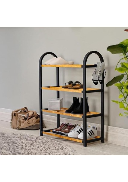 Çok Amaçlı Ahşap Ayakkabılık Raf 4 Katlı