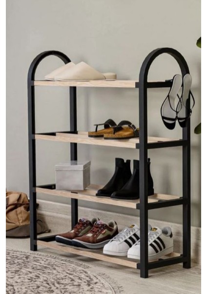 Çok Amaçlı Ahşap Ayakkabılık Raf 4 Katlı fırsatları