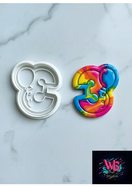 3 Yaş Doğum Günü Kurabiye Kalıbı ve Şeker Hamuru Şekillendirici