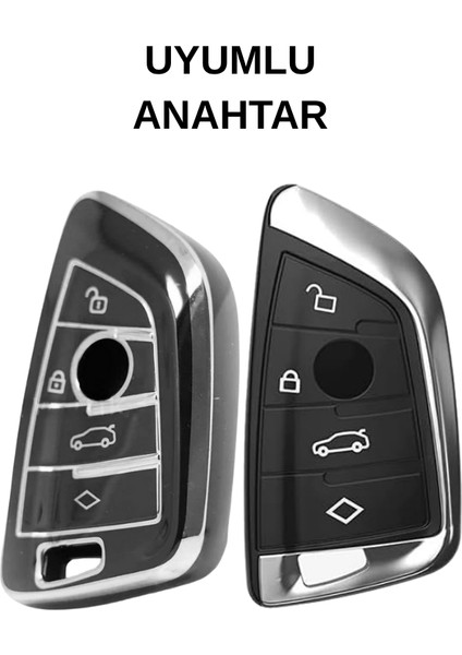 Bmw 1 3 5 7 - X1 X3 X4 X5 F10 F15 F16 F20 F30 F18 F25 M3 M4 4 Buton Nano Anahtar Kılıfı Siyah-Gümüş fiyatları