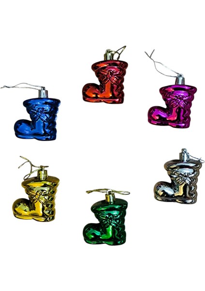 Yılbaşı Çam Ağacı Süsü Cici Ay Surat 4 cm 6'lı Renkli