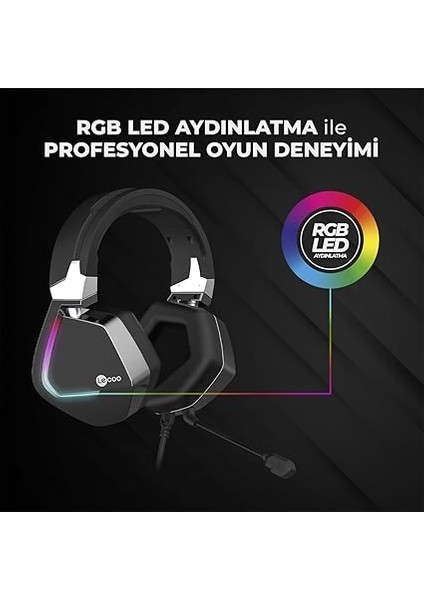 HT402 USB Kablolu Surround 7.1 Rgb LED Aydınlatmalı Çıkartılabilir Mikrofonlu Kulak Üstü Gaming Kulaklık Siyah fiyatları