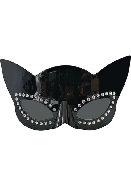 Siyah Renk Siyah Camlı Kedi Şekilli Parti Gözlüğü 20X11 cm (5148) fiyatları