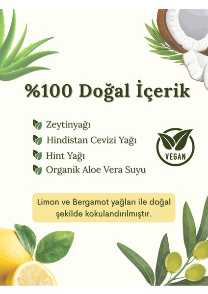 3lü Fırsat %100 Doğal Kastil Sıvı Sabun - Bergamot & Limon Kokulu fiyatları