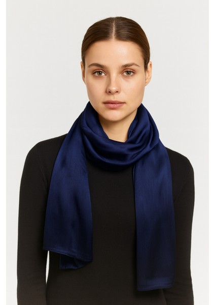 Lacivert Şal - Parlak Dokulu Şık Şal