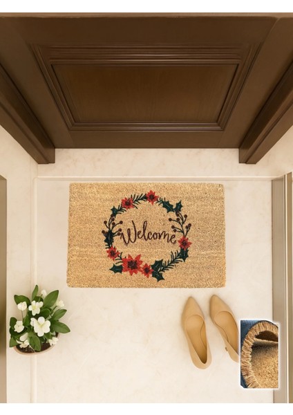 Krans 40X60 cm Coco Kapı Önü Paspası Çelenk