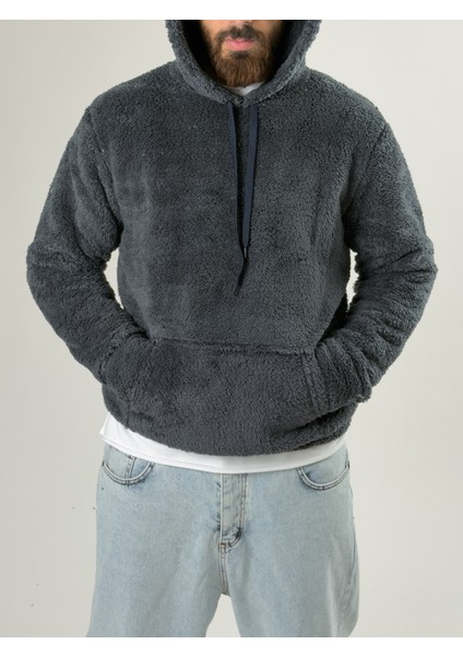Erkek Kapüşonlu Antrasit Peluş Sweat COC2590 fiyatları