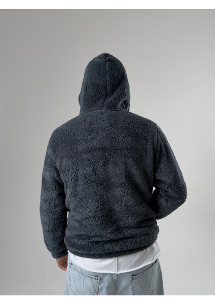 Erkek Kapüşonlu Antrasit Peluş Sweat COC2590 indirimleri