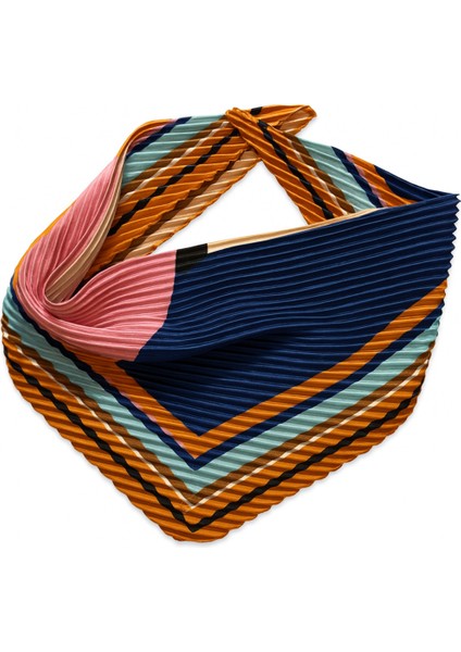 Renk Bloklu Piliseli Kadın Fular