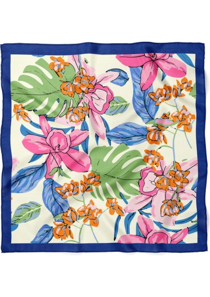 Tropikal Çiçek Desenli Fular modelleri