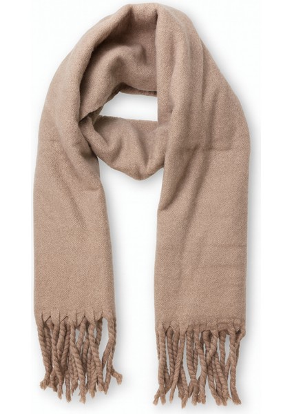 Kadın Bej Püsküllü Soft Dokulu Klasik Şal modelleri