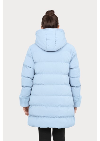 5-13 Yaş Kız Çocuk Mont Kapüşonlu, Kürk Detaylı, Pembe Şişme Kışlık Mont indirimleri