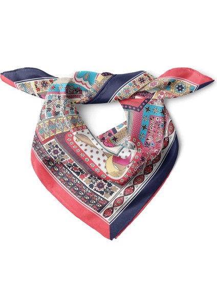 Renkli Desenli Tipografi Fular