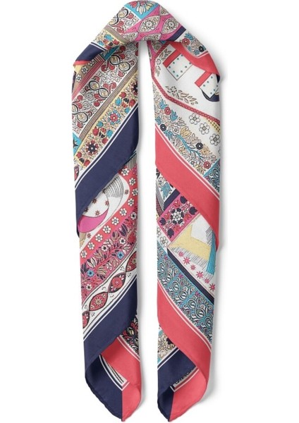 Renkli Desenli Tipografi Fular fiyatları