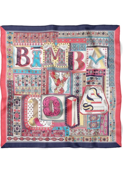 Renkli Desenli Tipografi Fular modelleri