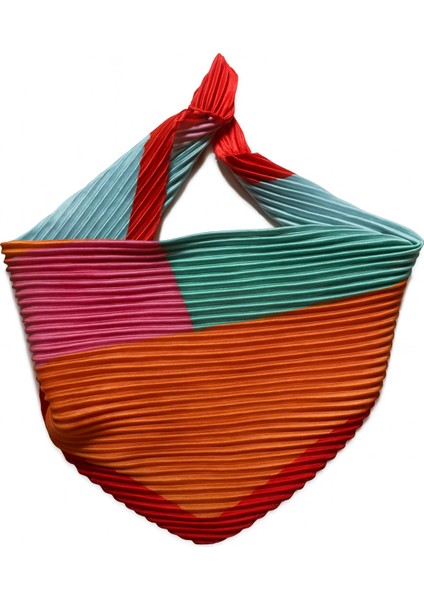 Renk Bloklu Piliseli Kadın Fular