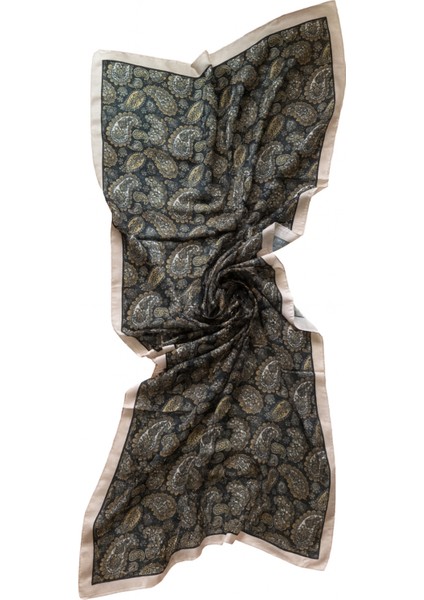 Siyah Zeminli Gold Paisley Desenli Şal fiyatları