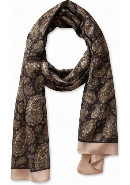 Siyah Zeminli Gold Paisley Desenli Şal fırsatları