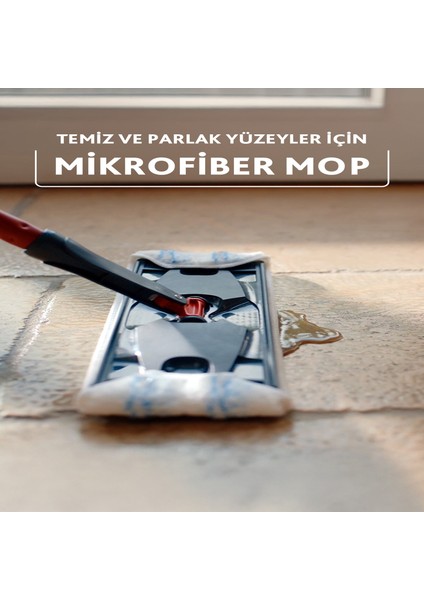 H2PRO %100 Kirli ve Temiz Suyu Ayıran Temizlik Seti ve 2 Paket Yedek Mikrofber Mop