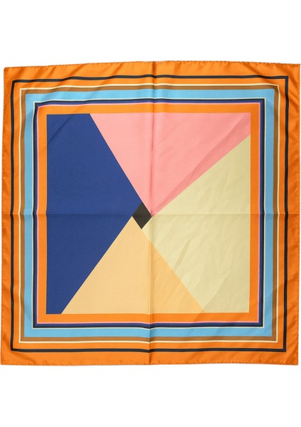 Turuncu Çerçeveli Geometrik Desenli Ipeksi Fular fiyatları